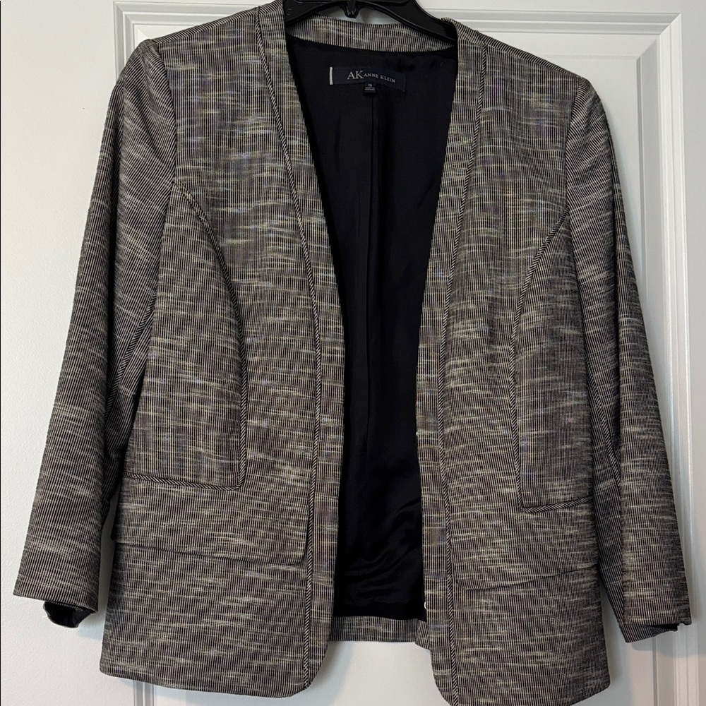 Anne Klein Women's Gray Patterned Blazer